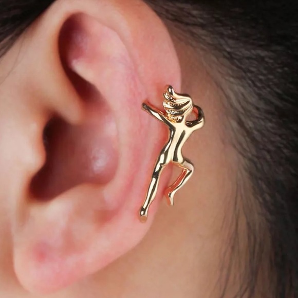 1PC Gold  Color Figure Shaped Earrings Ear Clip - Picture 1 of 7